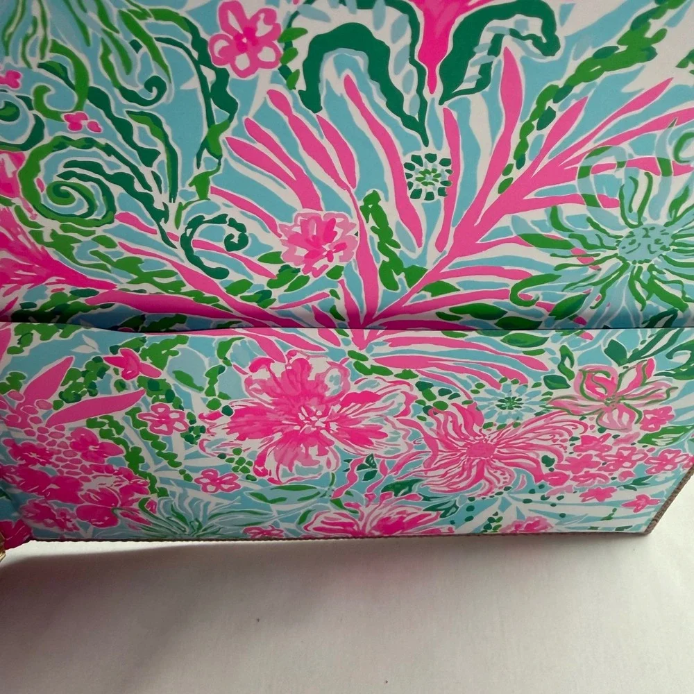 Lilly Pulitzer Large Agenda Planner‎ Binder Floral Gold Ring 12x10 Refillable
